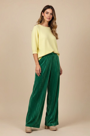 Зелёные вельветовые брюки с эластичным поясом Joleen