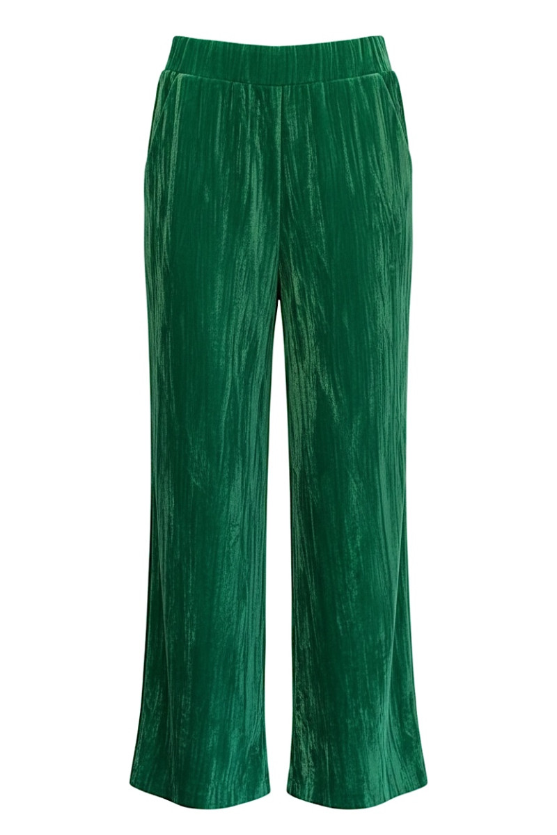 Зелёные вельветовые брюки с эластичным поясом Joleen