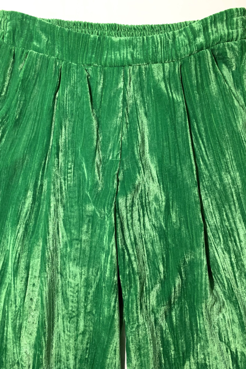 Зелёные вельветовые брюки с эластичным поясом Joleen