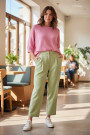 Элегантные брюки фисташкового оттенка из вискозы Dixie