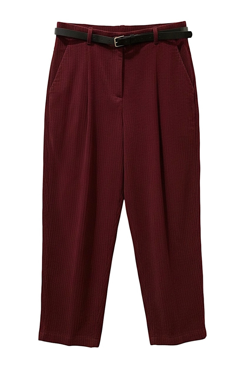 Бордовые брюки из микровельвета с удобной посадкой Dixie