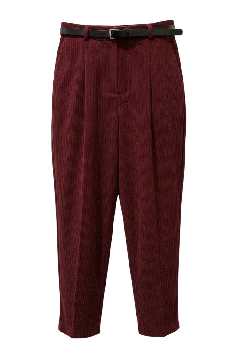 Бордовые брюки из микровельвета с удобной посадкой Dixie