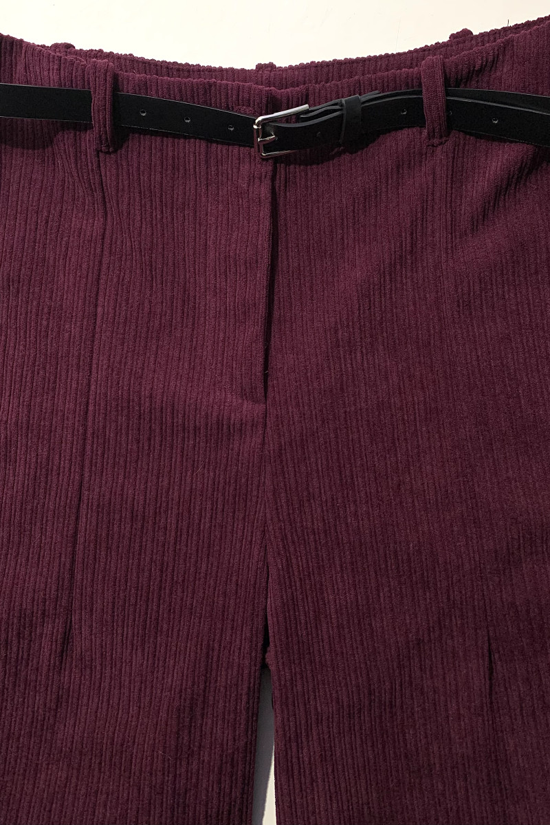Бордовые брюки из микровельвета с удобной посадкой Dixie