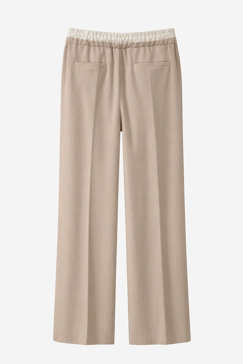Бежевые брюки с белой вставкой на талии Dixie