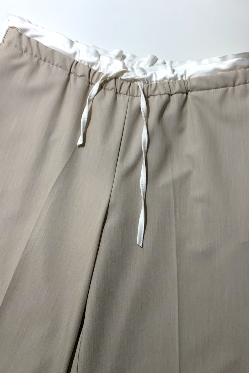 Бежевые брюки с белой вставкой на талии Dixie