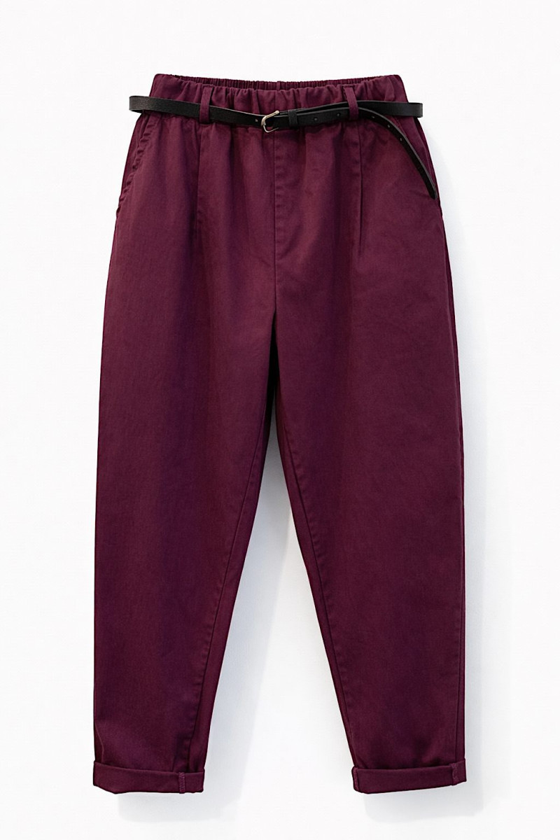 Брюки из хлопка с эластаном с поясом в комплекте Dixie