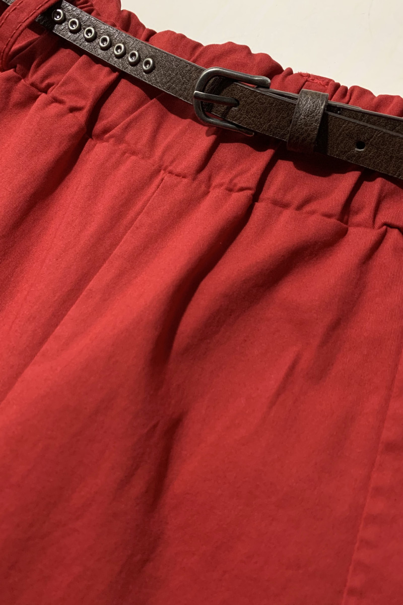 Красные хлопковые брюки с поясом Dixie