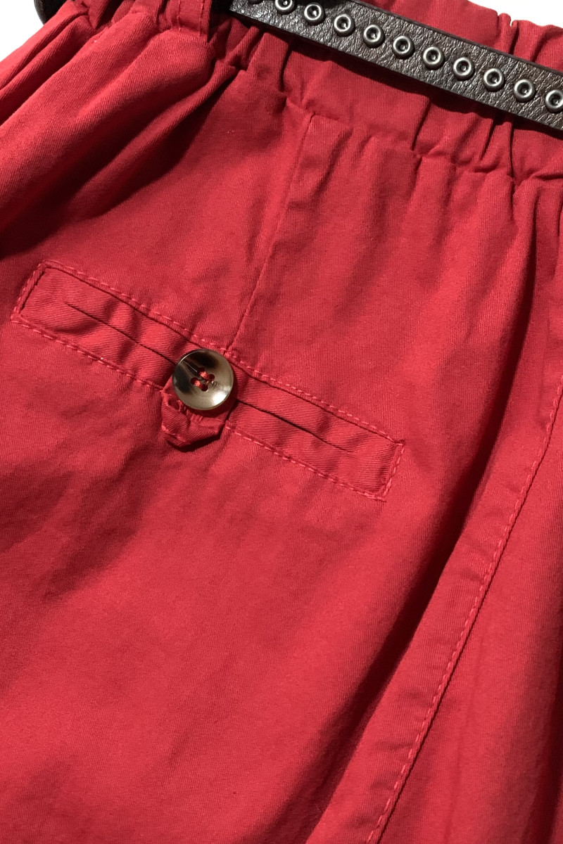 Красные хлопковые брюки с поясом Dixie