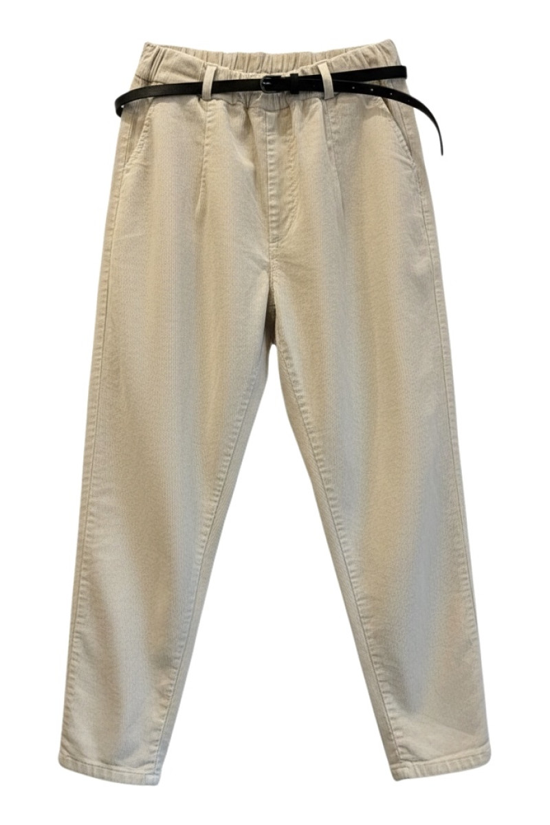 Женские молочные брюки из микровельвета с карманами — комфортная посадка Dixie