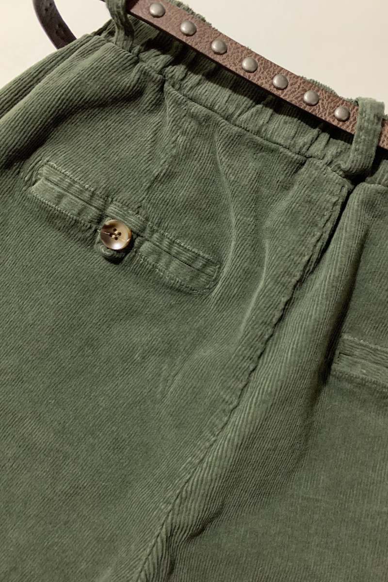 Оливковые брюки из микровельвета с удобной посадкой Dixie