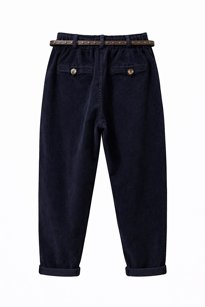 Женские синие брюки из микровельвета с карманами — комфортная посадка Dixie