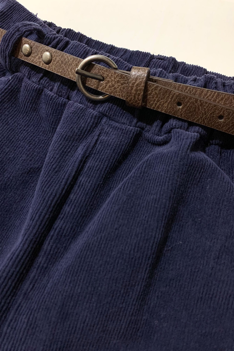 Женские синие брюки из микровельвета с карманами — комфортная посадка Dixie