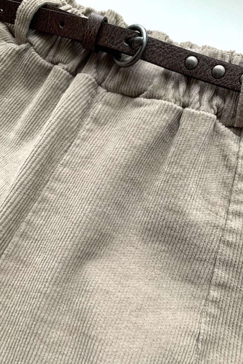 Бежевые брюки из микровельвета с удобной посадкой Dixie