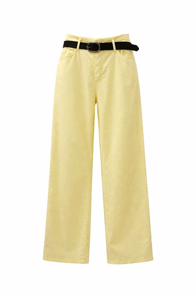 Жёлтые хлопковые брюки с карманами Dixie