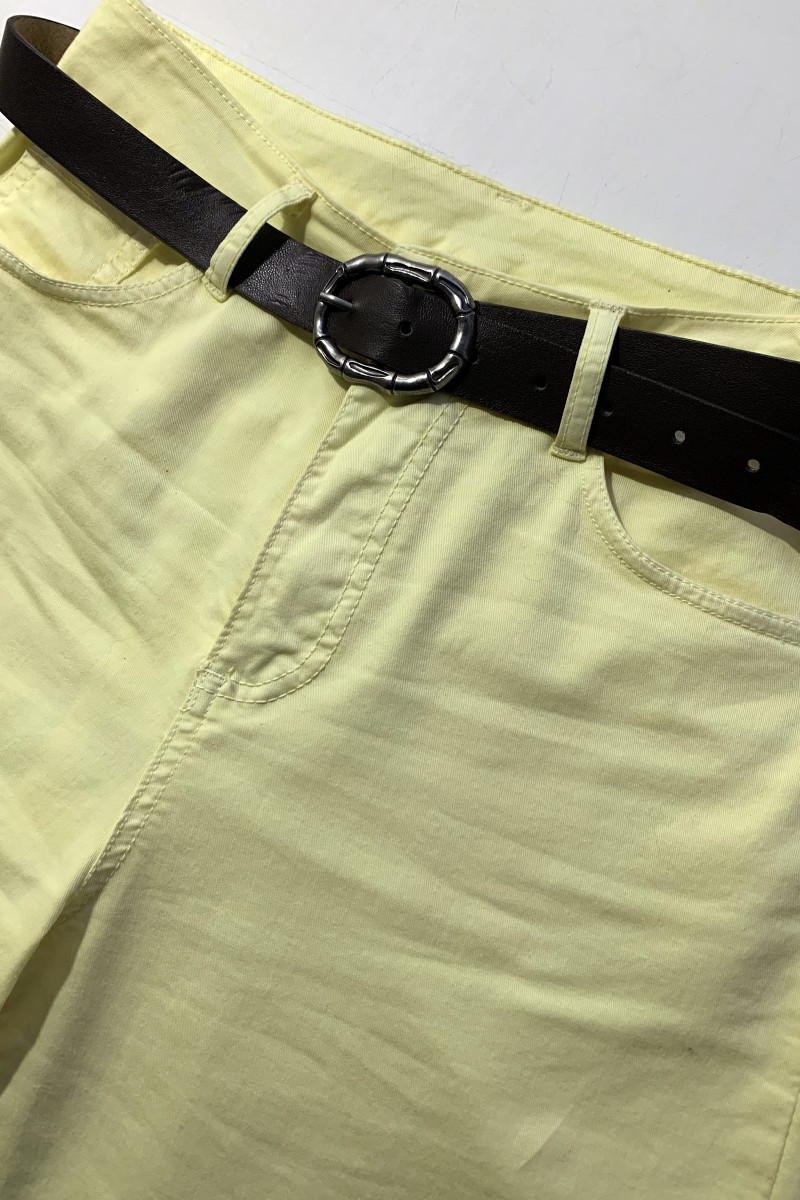 Жёлтые хлопковые брюки с карманами Dixie