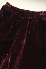 Бордовые бархатные брюки с эластичным поясом Dixie