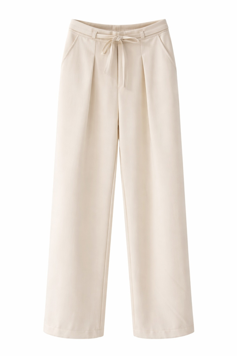 Брюки из вискозы молочного цвета с карманами Dixie