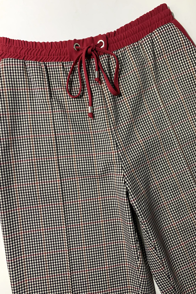 Брюки в клетку с эластичным поясом и карманами Imperial