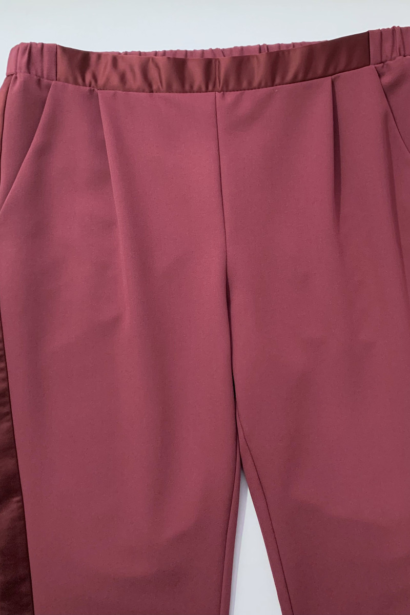 Бордовые брюки с атласными лампасами Imperial