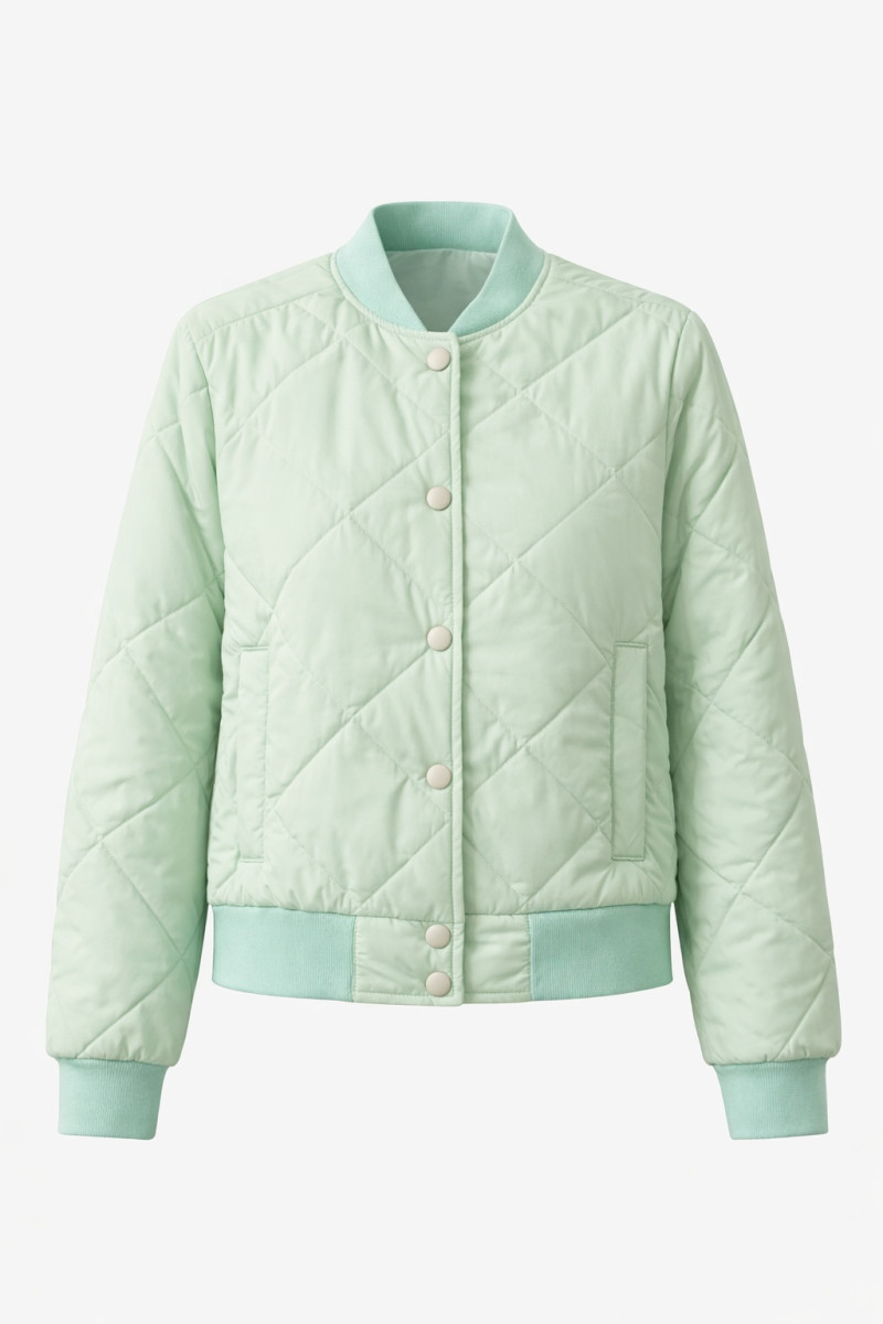 Стёганый бомбер лайкового цвета Dixie 