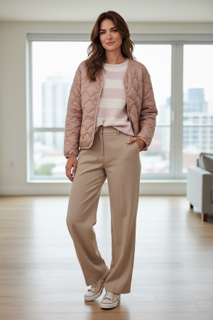 Нежно розовая стёганая куртка Motel