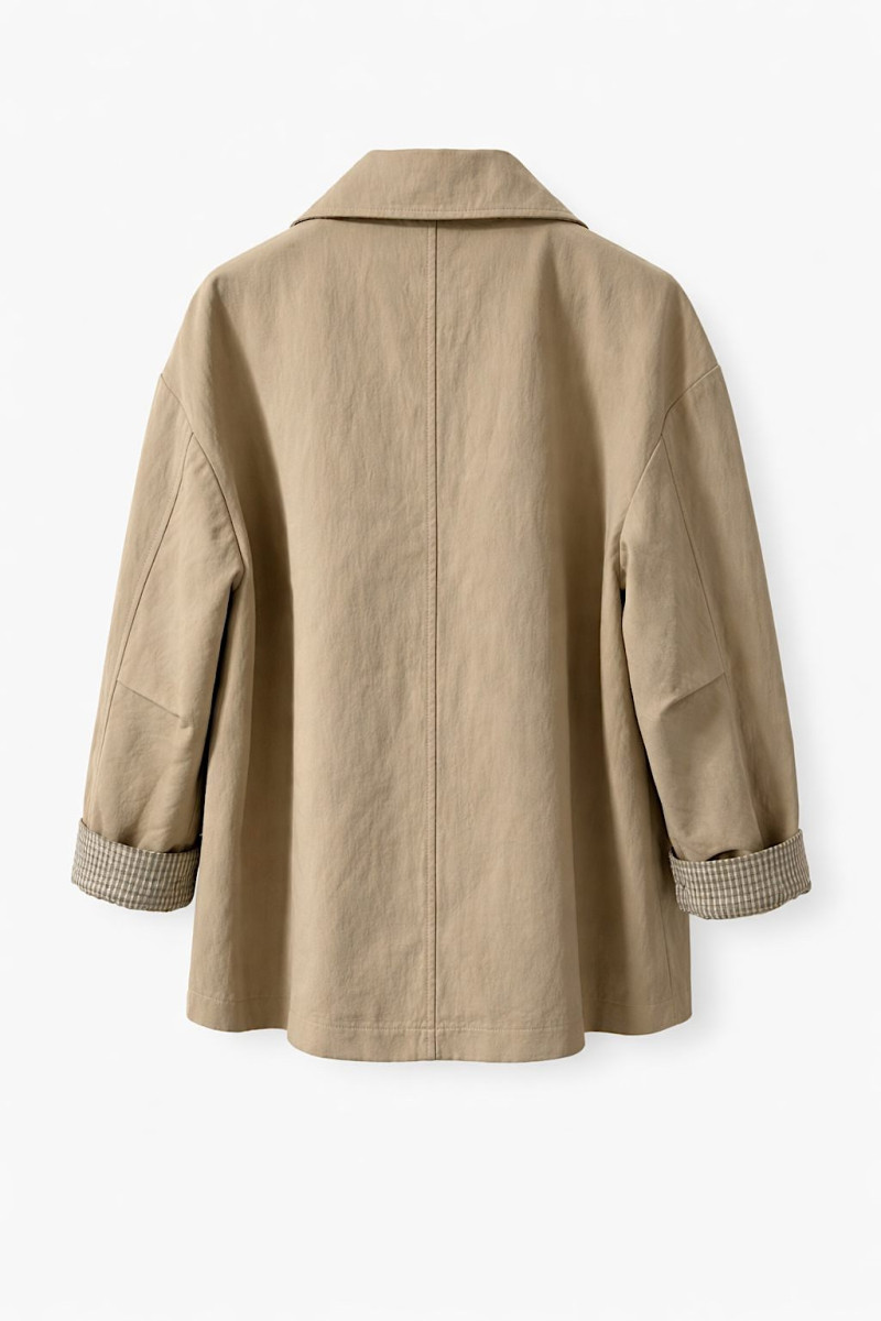 Бежевая хлопковая куртка прямого кроя Dixie