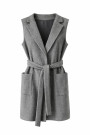 Элегантная серая жилетка с поясом длины миди Rinascimento