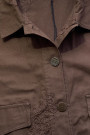 Хлопковый пиджак с декоративной вышивкой в шоколадном оттенке Dixie