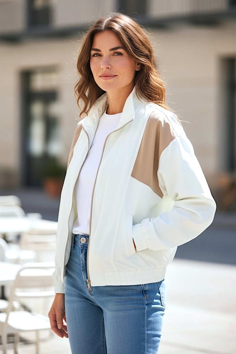 Бомбер из хлопка в светлом ментоловом оттенке Dixie