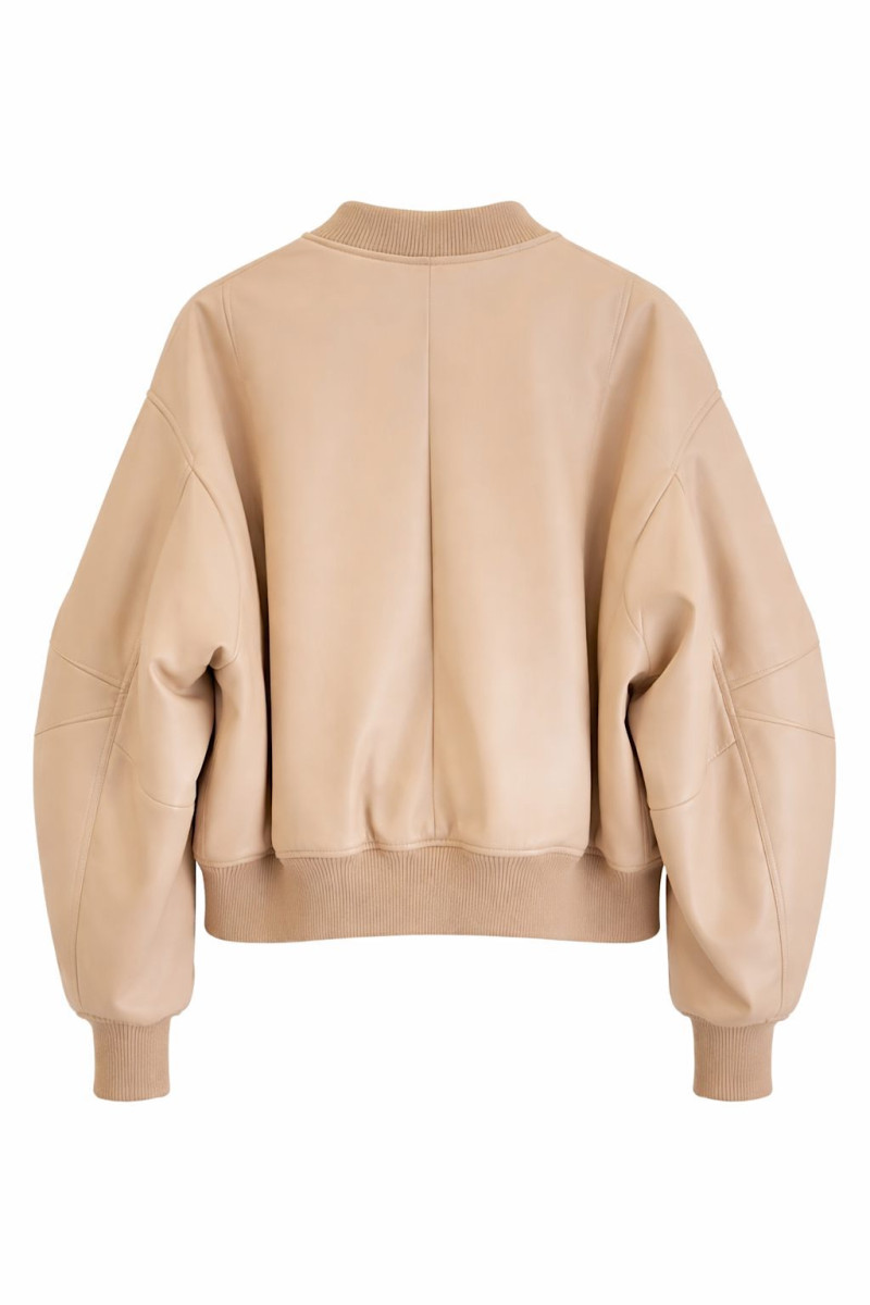 Бежевый бомбер из эко‑кожи Dixie