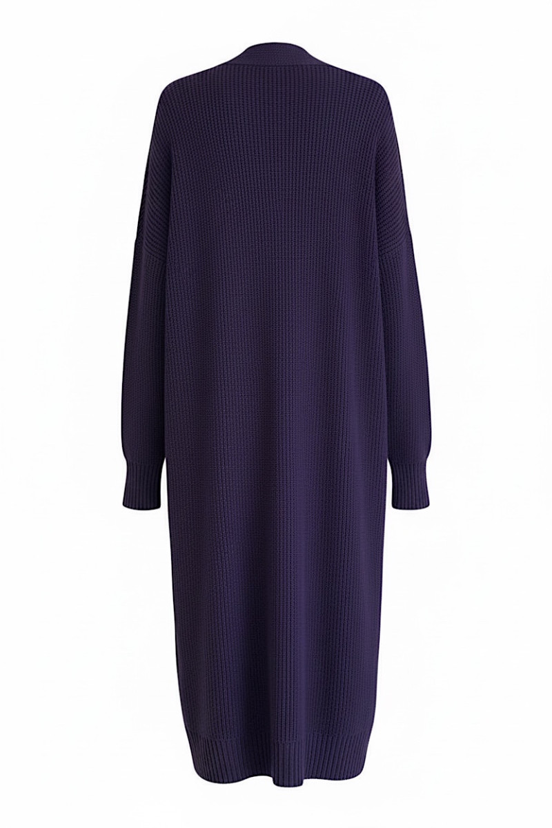 Длинный кардиган из вискозы и шерсти в фиолетовом оттенке Vicolo