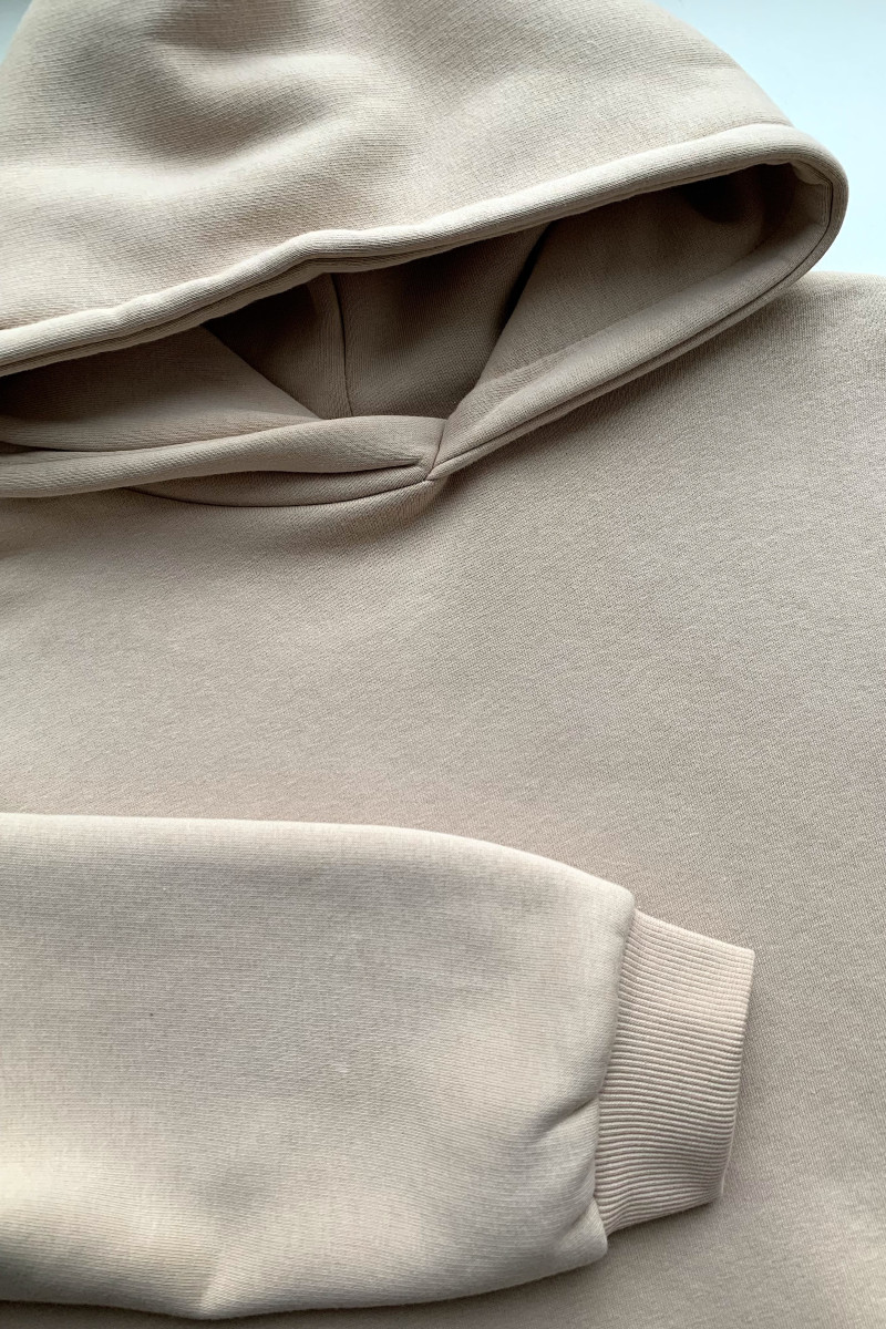 Бежевый костюм на флисе с худи и брюками Dixie