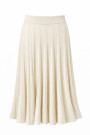 Молочный костюм из вискозы с плиссированной юбкой и джемпером No-Na