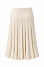 Молочный костюм из вискозы с плиссированной юбкой и джемпером No-Na