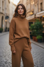 Костюм из вискозы со средней посадкой карамельного цвета No-Na