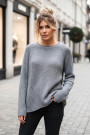 Женский серый тёплый свитер с шерстью ламы и вискозой итальянского бренда Motel