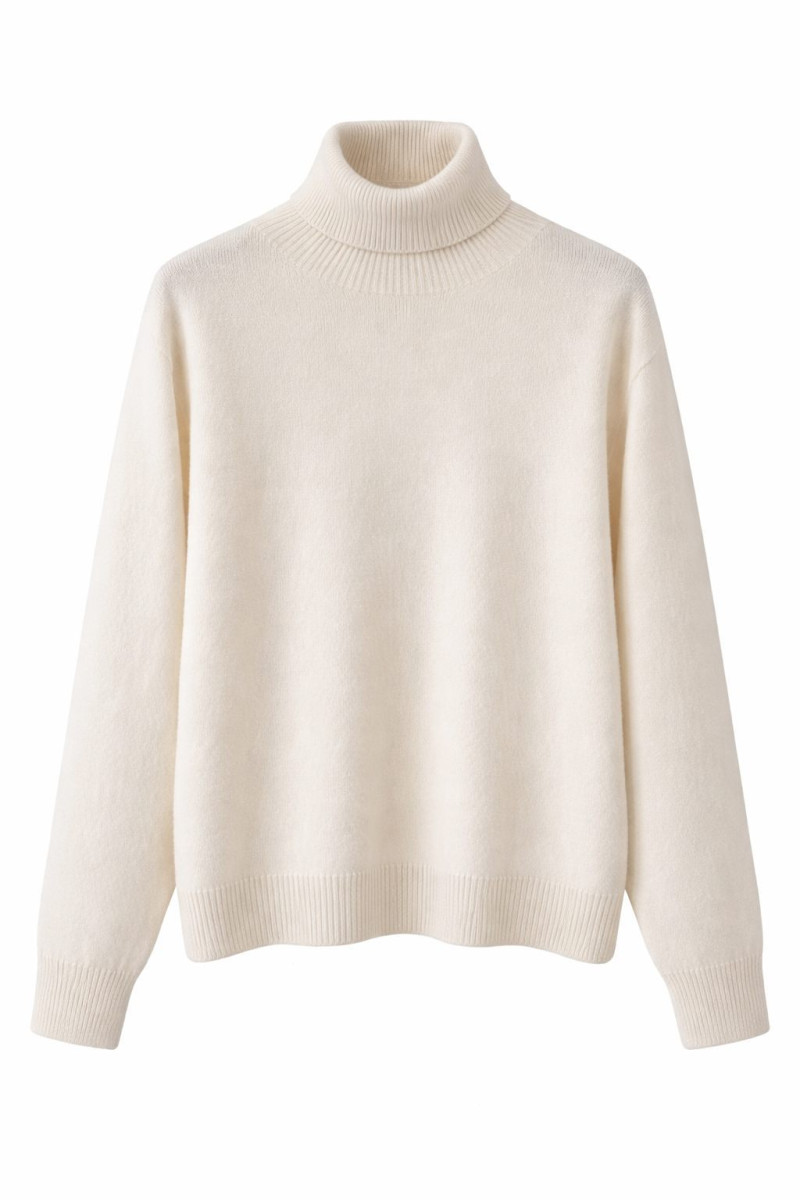 Молочный свитер из ланы и кашемира с горлом Motel