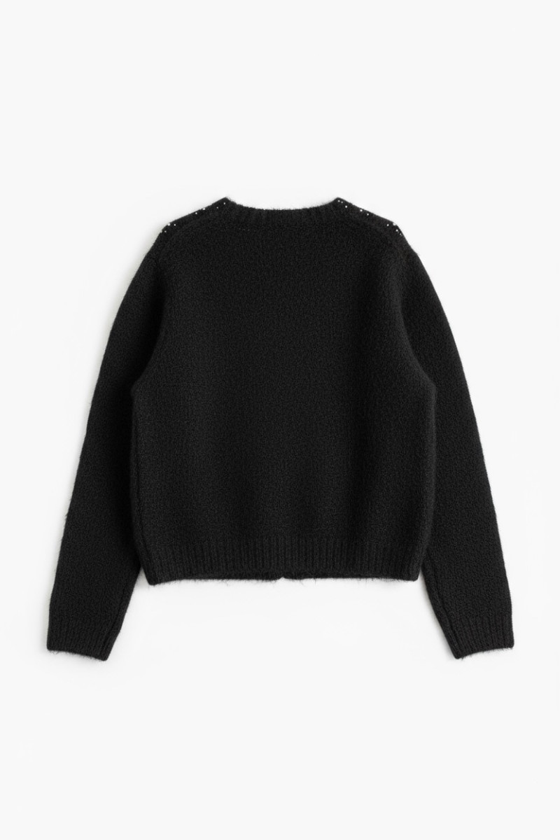 Чёрный свитер из ланы с кристаллами Swarovski итальянского бренда Dixie 