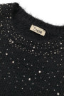 Чёрный свитер из ланы с кристаллами Swarovski итальянского бренда Dixie 