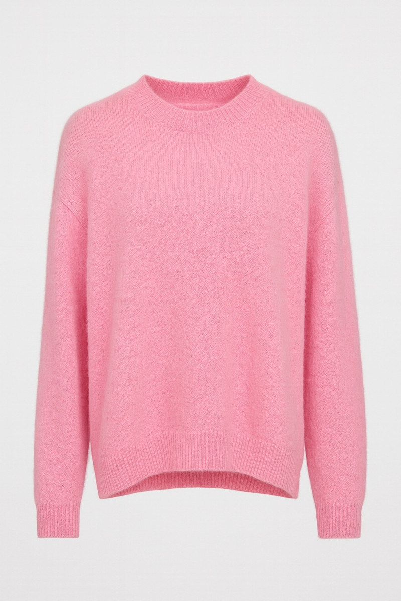 Нежный розовый свитер из шерсти альпаки и ланы No-Na