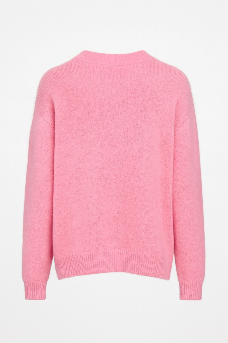 Нежный розовый свитер из шерсти альпаки и ланы No-Na