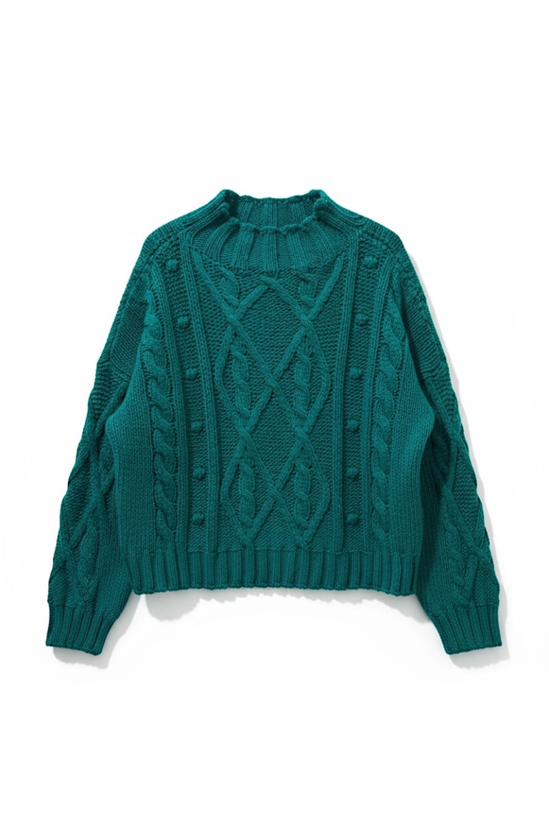 Вязаный свитер с объемным плетением итальянского бренда  Dixie