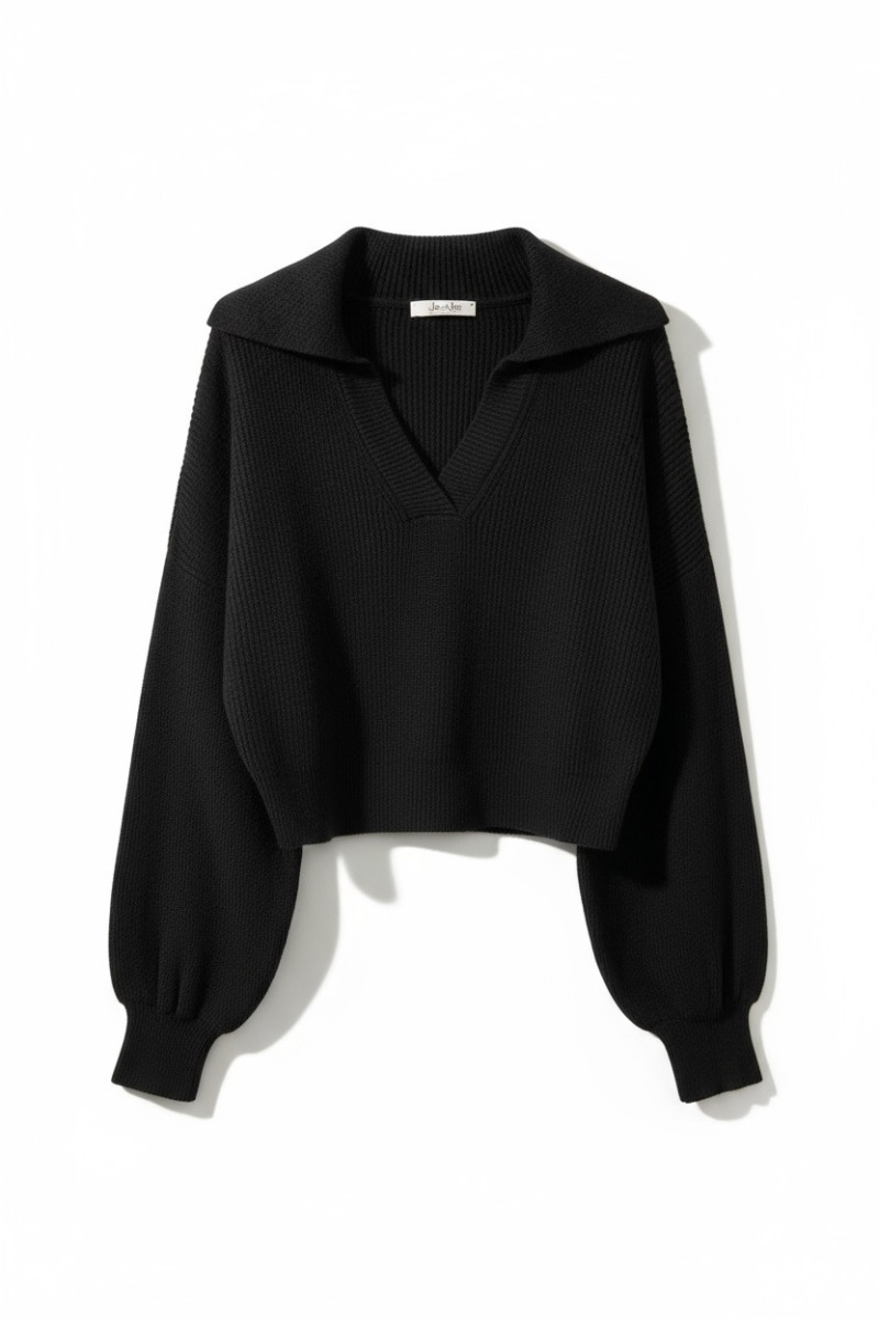 Чёрный свитер-поло итальянского бренда No-Na