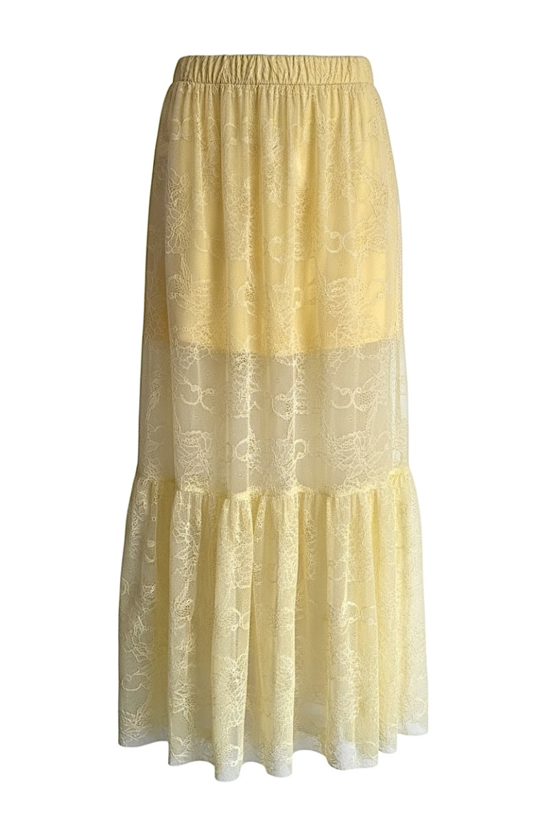 Миди‑юбка из кружевного фатина жёлтого цвета Dixie