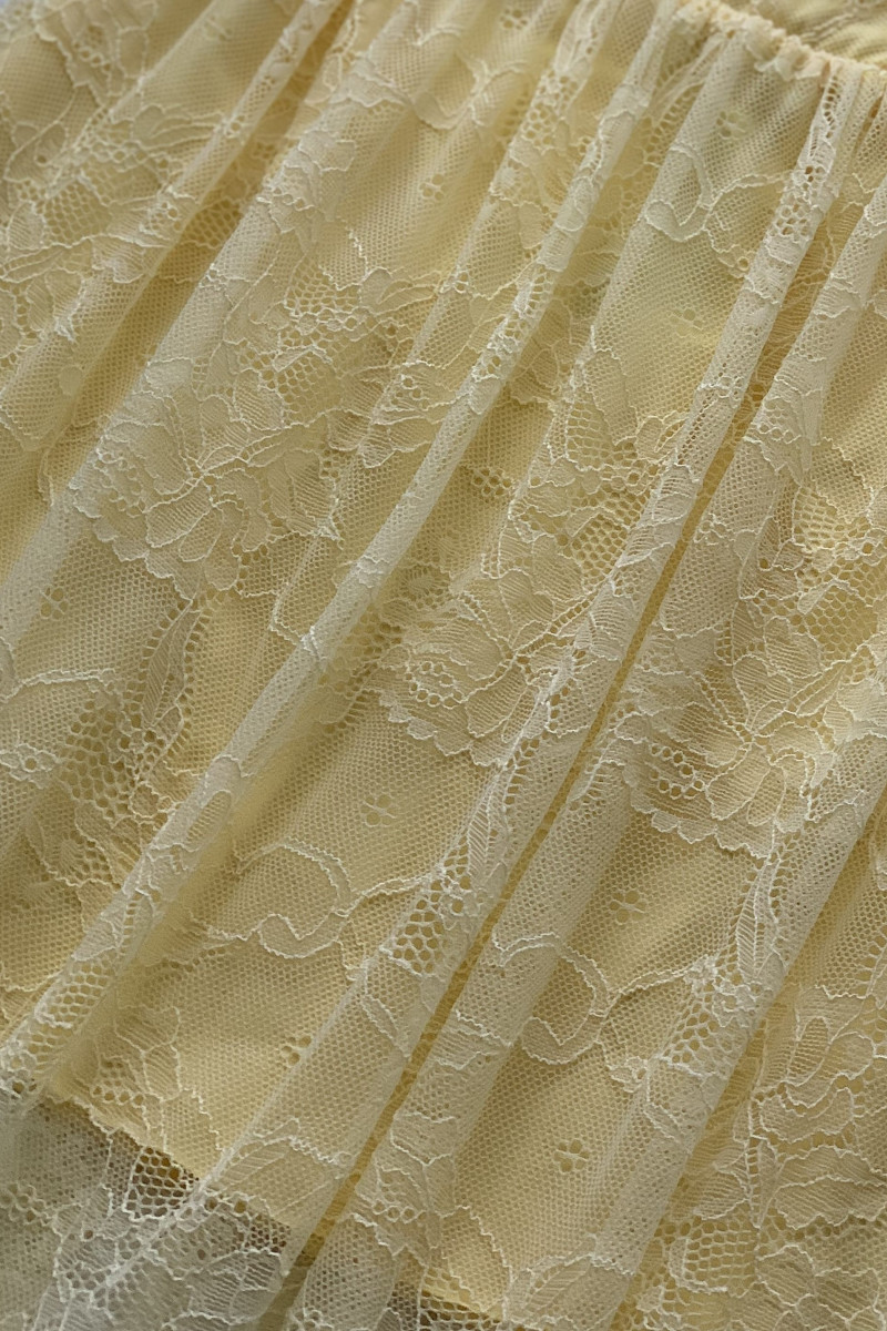 Миди‑юбка из кружевного фатина жёлтого цвета Dixie