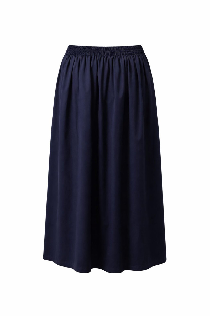 Тёмно‑синяя юбка миди с эластичным поясом No-Na