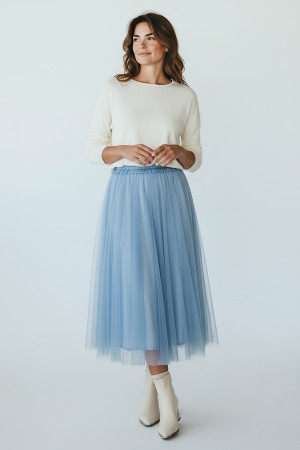Макси‑юбка из фатина в нежно‑голубом оттенке Dixie