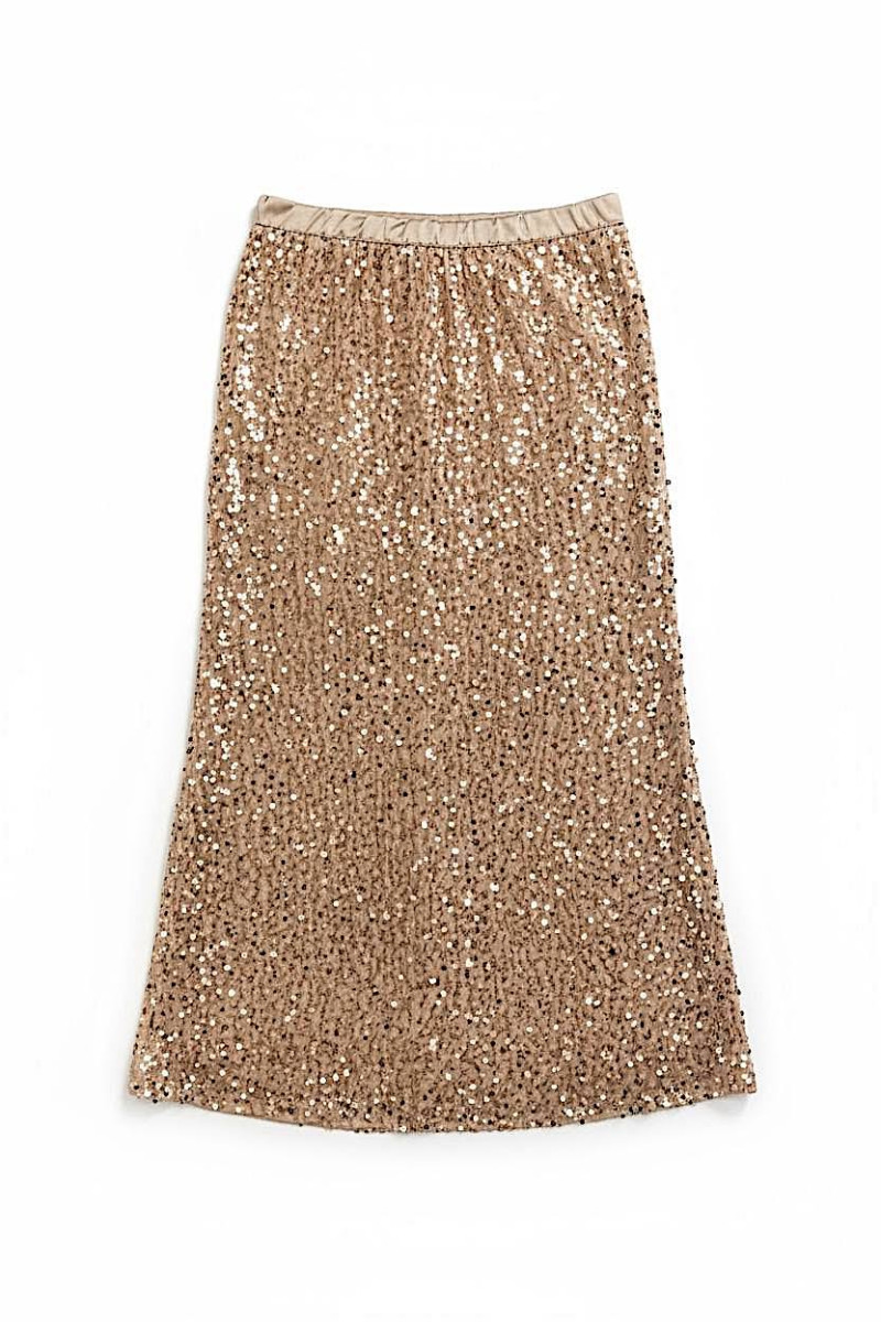 Юбка с пайетками на резинке золотого цвета итальянского бренда Dixie