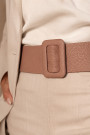 Кожаный ремень в пудрово-бежевом оттенке с декоративной пряжкой Motel