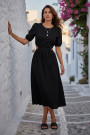 Бавовняна міді-сукня з відкритими боками у чорному кольорі Dixie